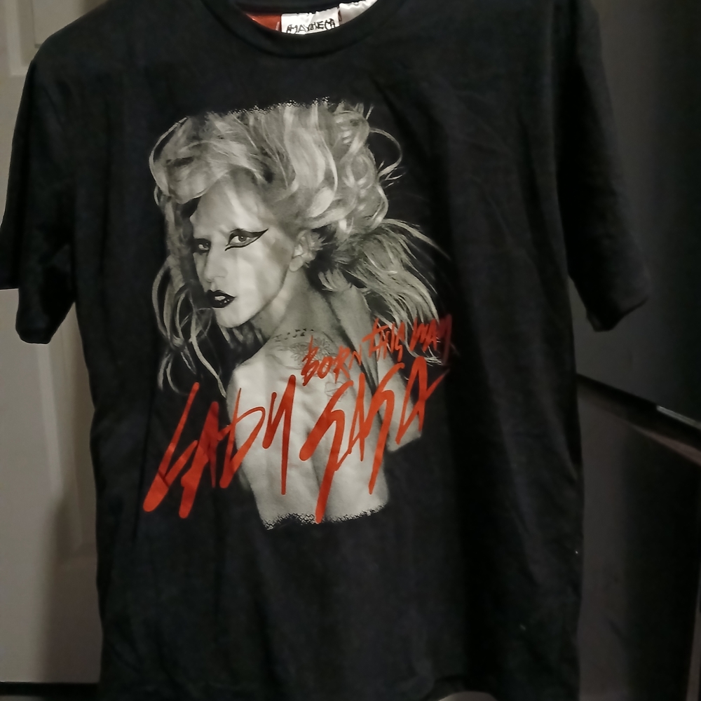 Edgy LADY GAGA Black Graphic Tee